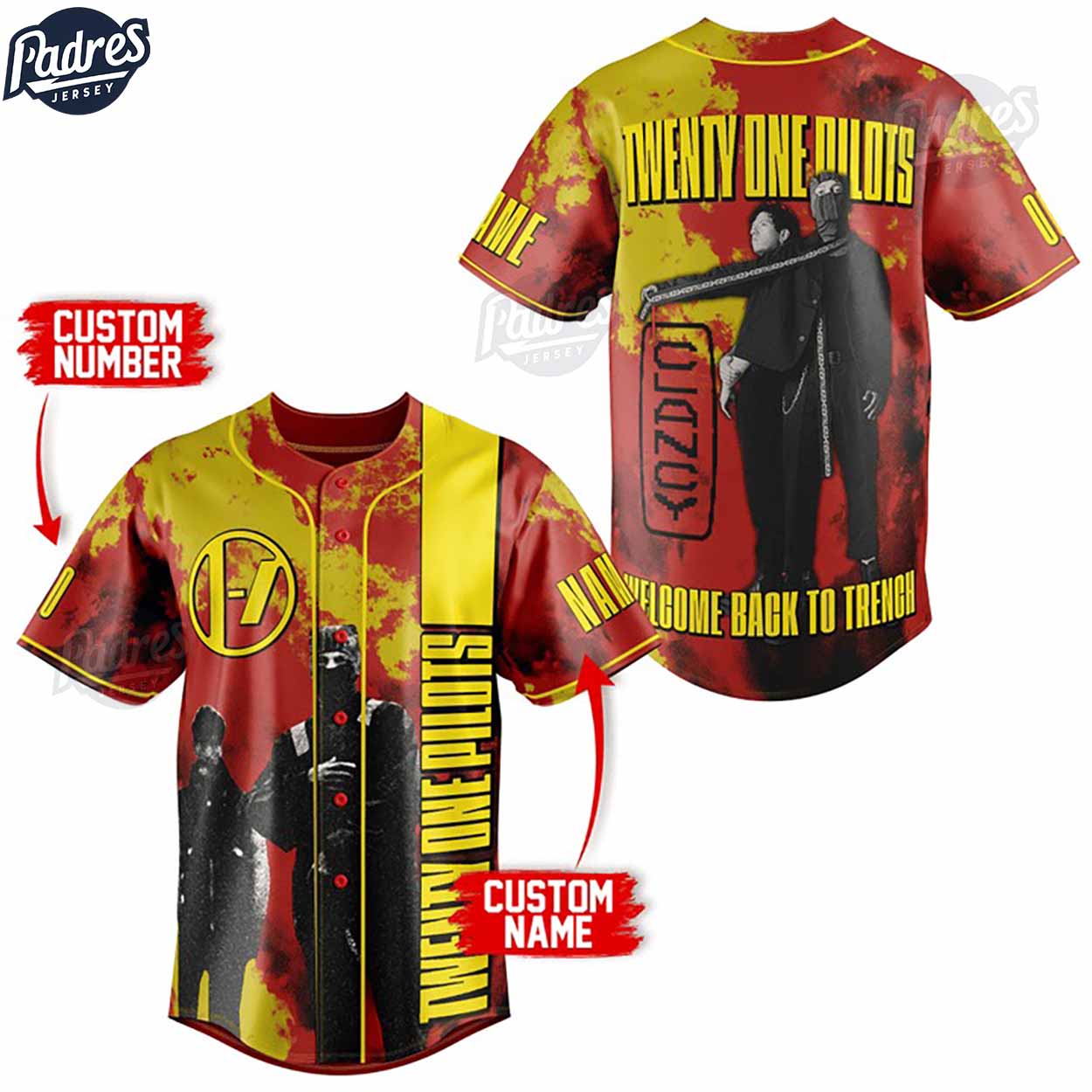 Custom Music Twenty One Pilots Baseball Jersey - Padres Jersey Oasis: Elevate Your Baseball Style Game