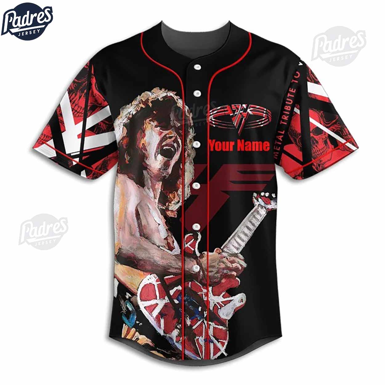 Custom Music Van Halen Baseball Jersey Style - Padres Jersey Oasis: Elevate Your Baseball Style Game