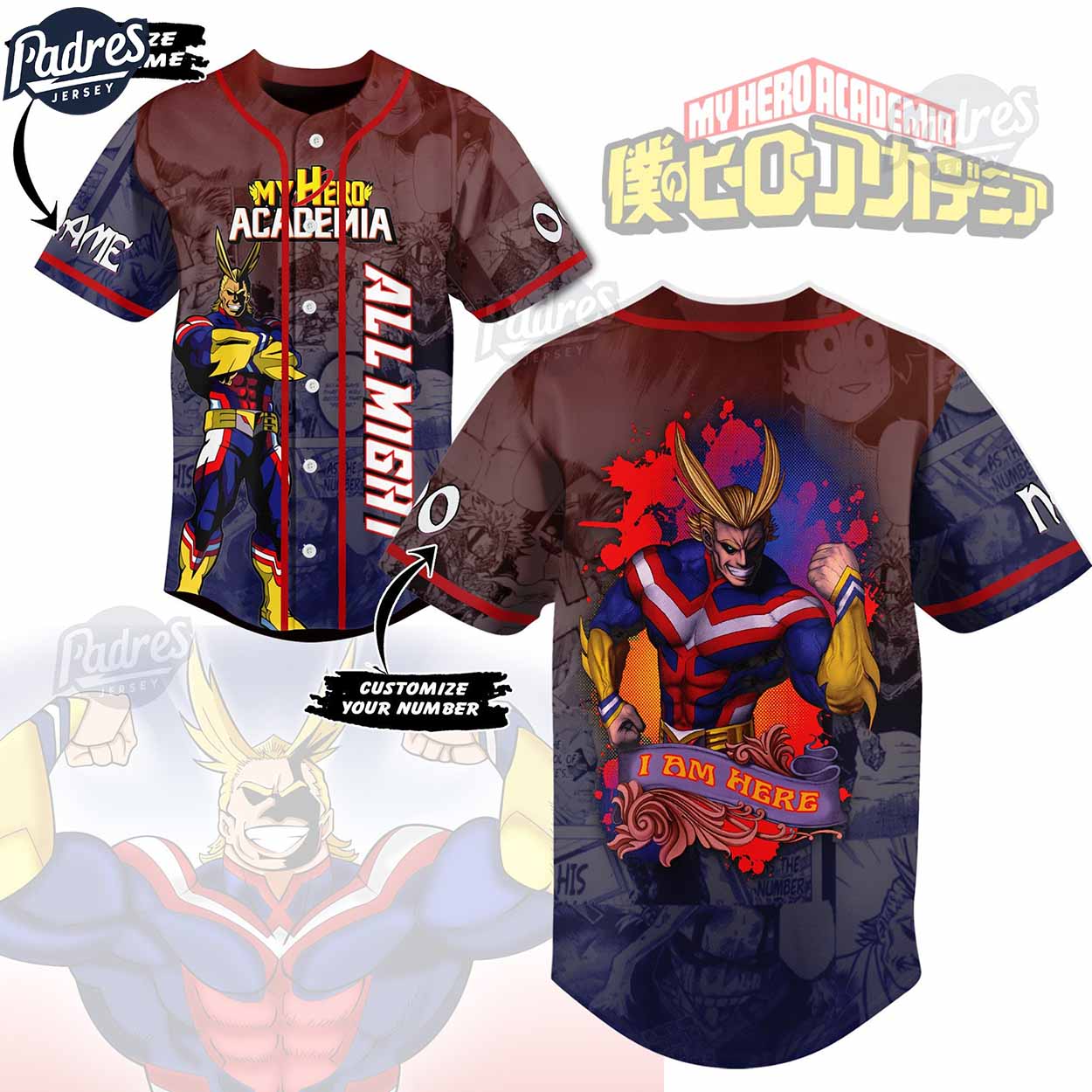 Custom My Hero Academia Baseball Jersey Style - Padres Jersey Oasis: Elevate Your Baseball Style Game
