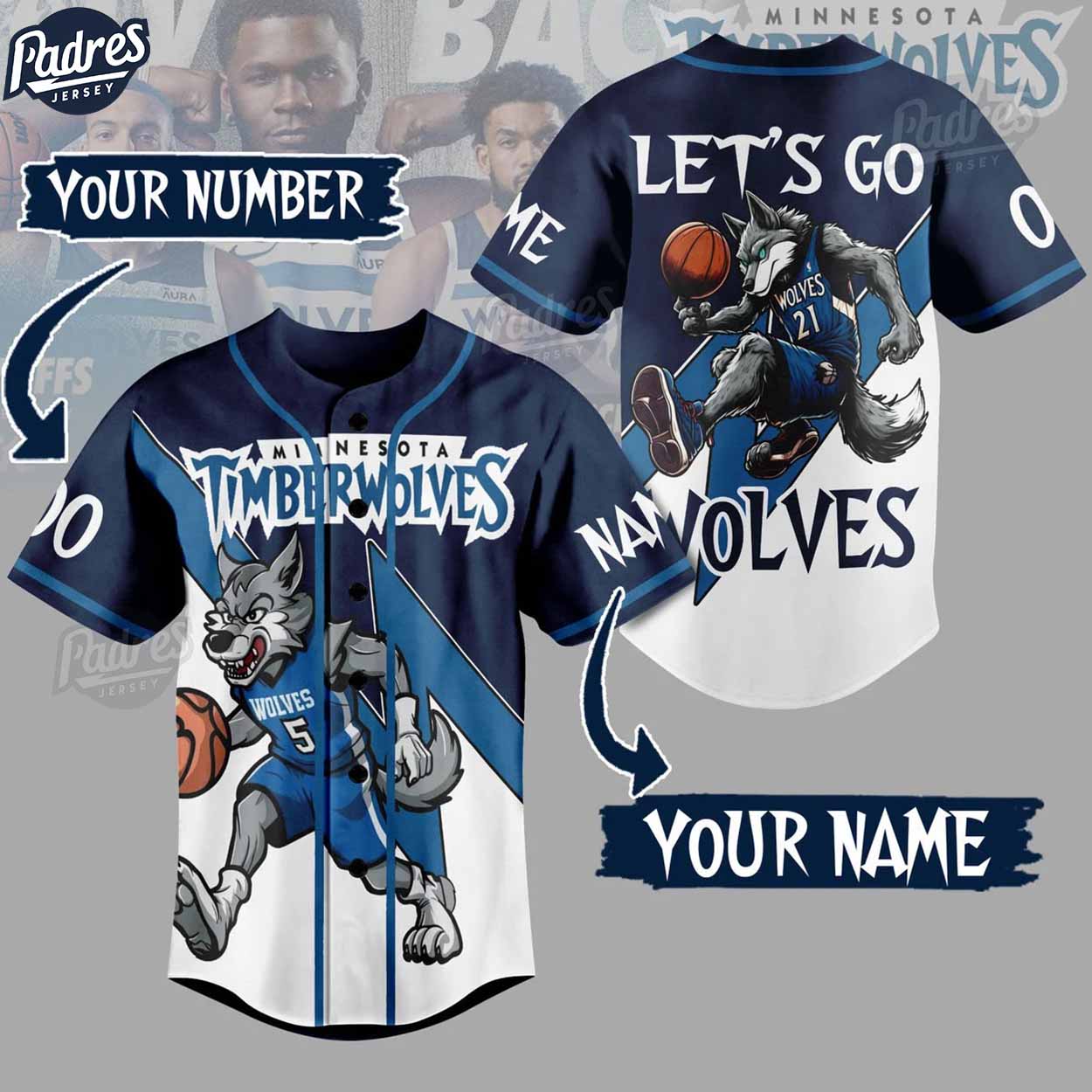 Custom NBA Minnesota Timberwolves Baseball Jersey Style - Padres Jersey Oasis: Elevate Your Baseball Style Game