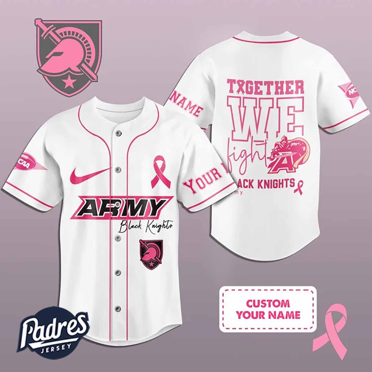 Custom NCAA Army Black Knights Breast Cancer Baseball Jersey - Padres Jersey Oasis: Elevate Your Baseball Style Game