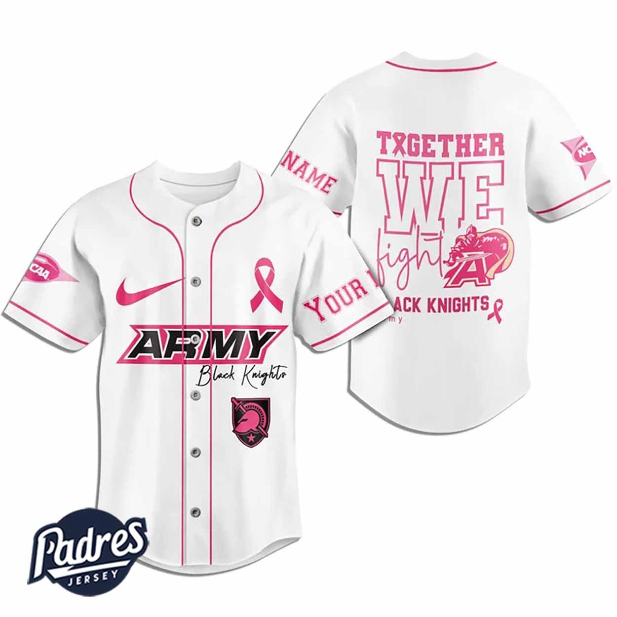 Custom NCAA Army Black Knights Breast Cancer Baseball Jersey - Padres Jersey Oasis: Elevate Your Baseball Style Game