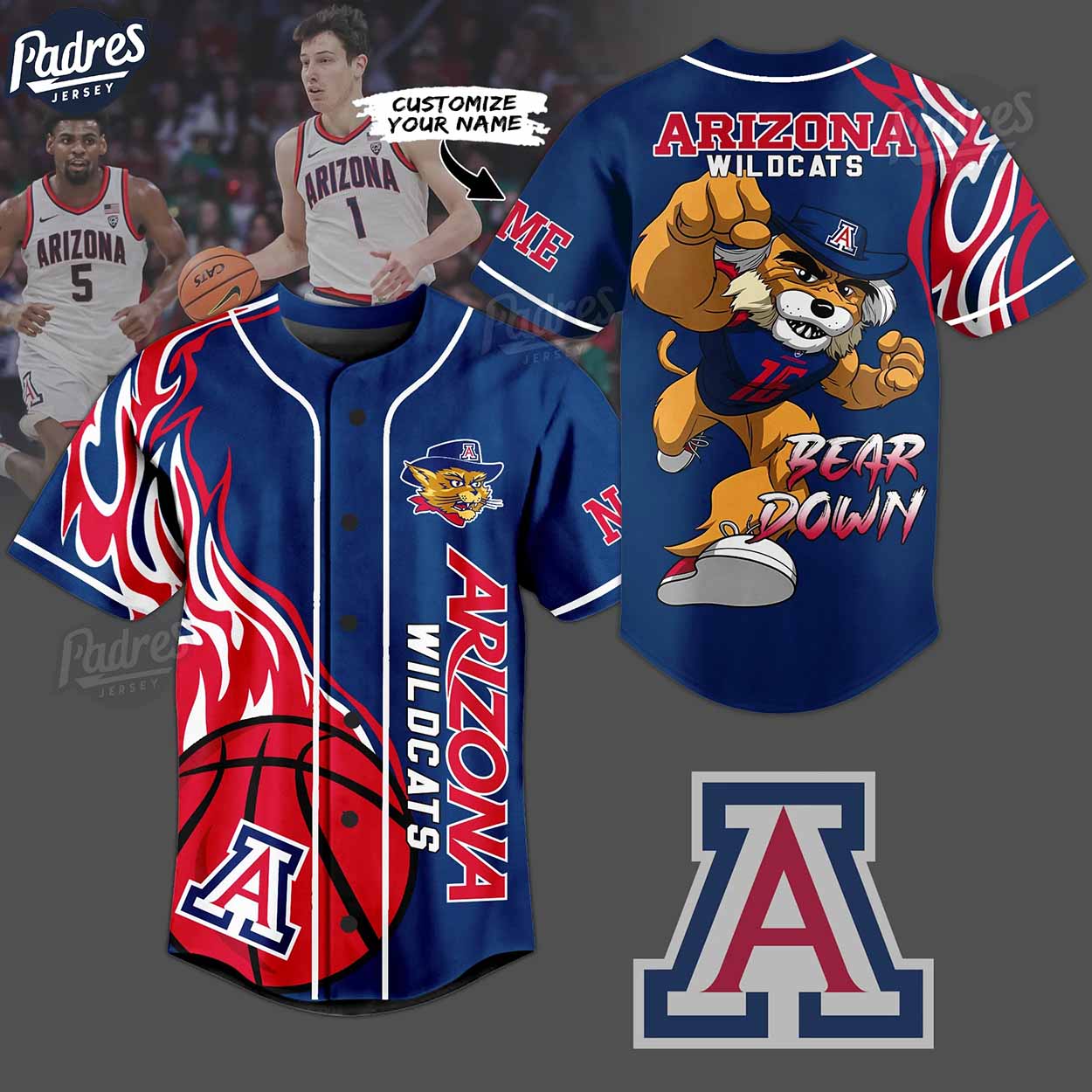 Custom NCAA Basketball Arizona Wildcats Baseball Jersey - Padres Jersey Oasis: Elevate Your Baseball Style Game