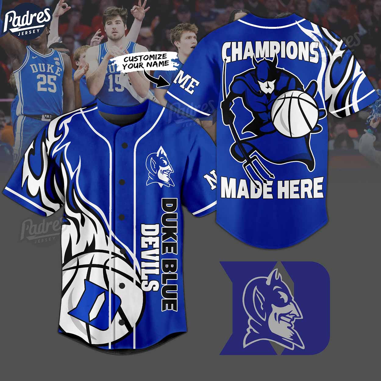 Custom NCAA Basketball Duke Blue Devils Baseball Jersey - Padres Jersey Oasis: Elevate Your Baseball Style Game