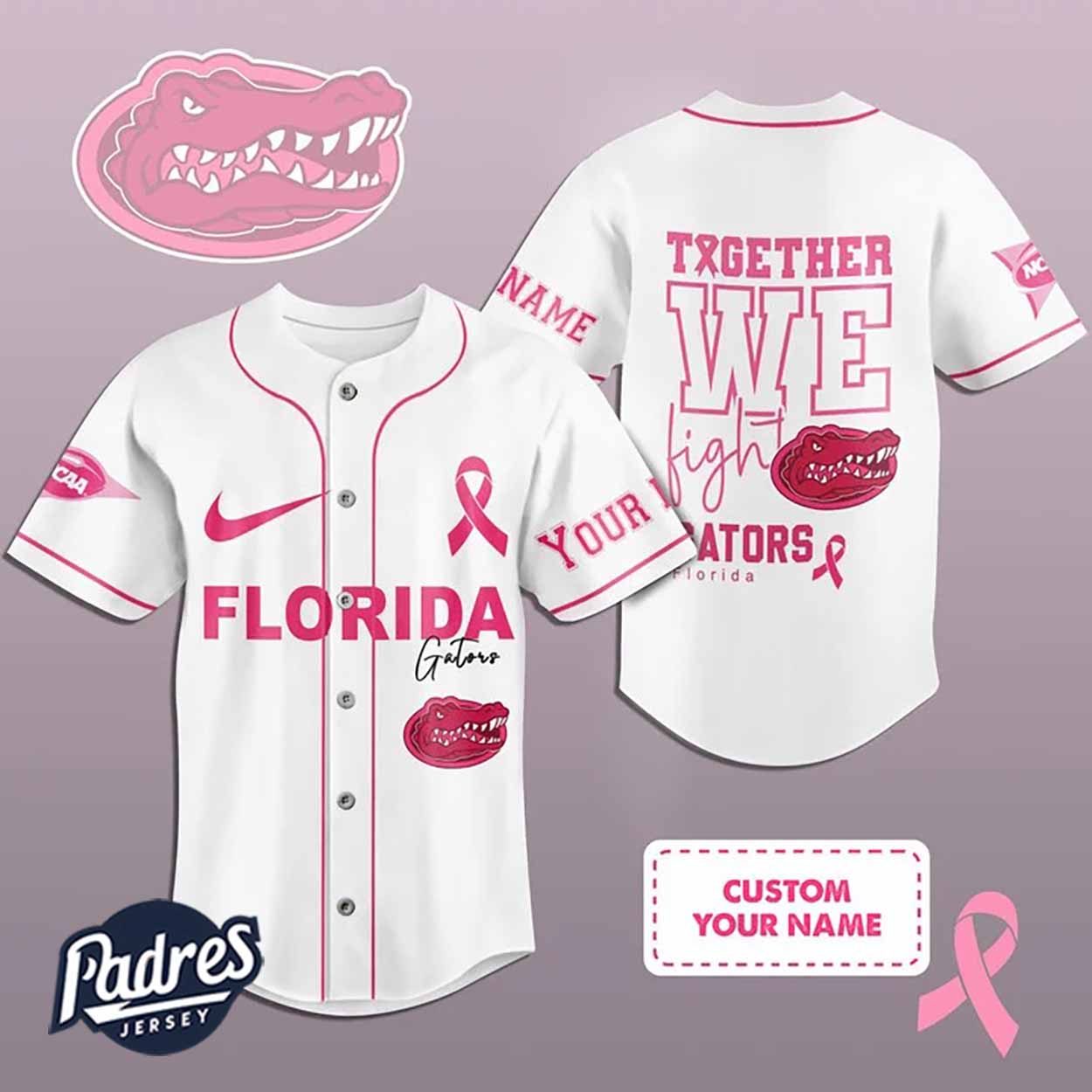 Custom NCAA Florida Gators Breast Cancer Baseball Jersey - Padres Jersey Oasis: Elevate Your Baseball Style Game