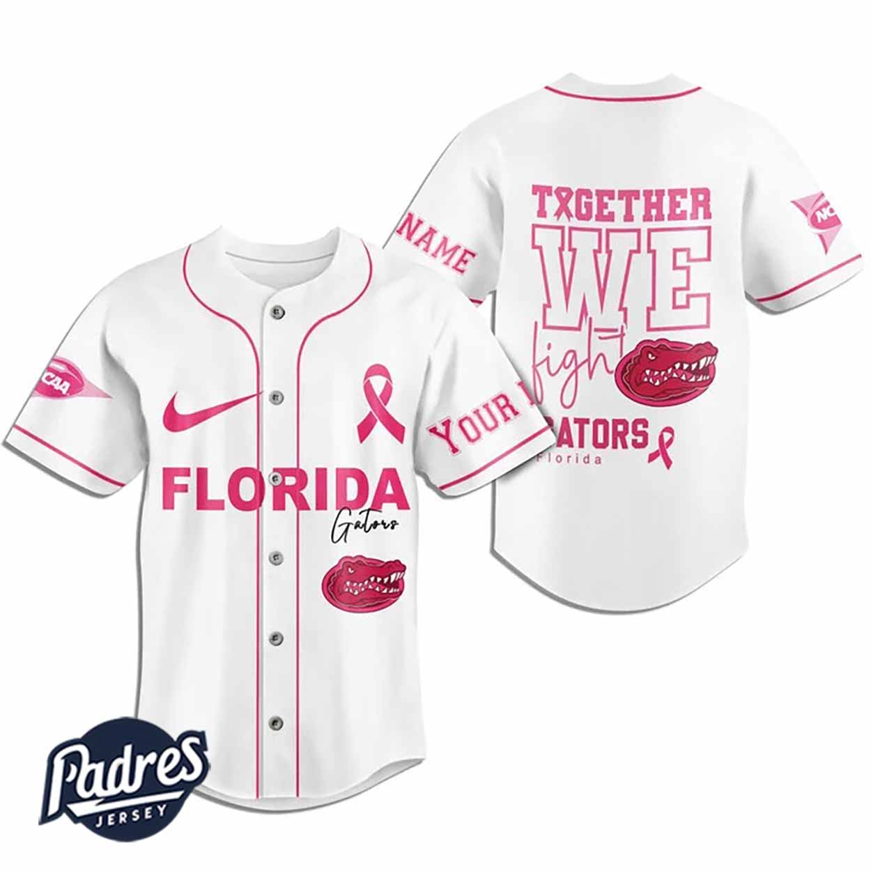 Custom NCAA Florida Gators Breast Cancer Baseball Jersey - Padres Jersey Oasis: Elevate Your Baseball Style Game