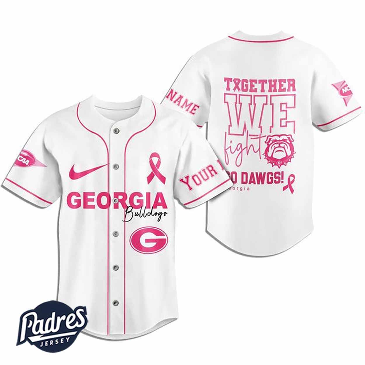 Custom NCAA Georgia Bulldogs Breast Cancer Baseball Jersey - Padres Jersey Oasis: Elevate Your Baseball Style Game