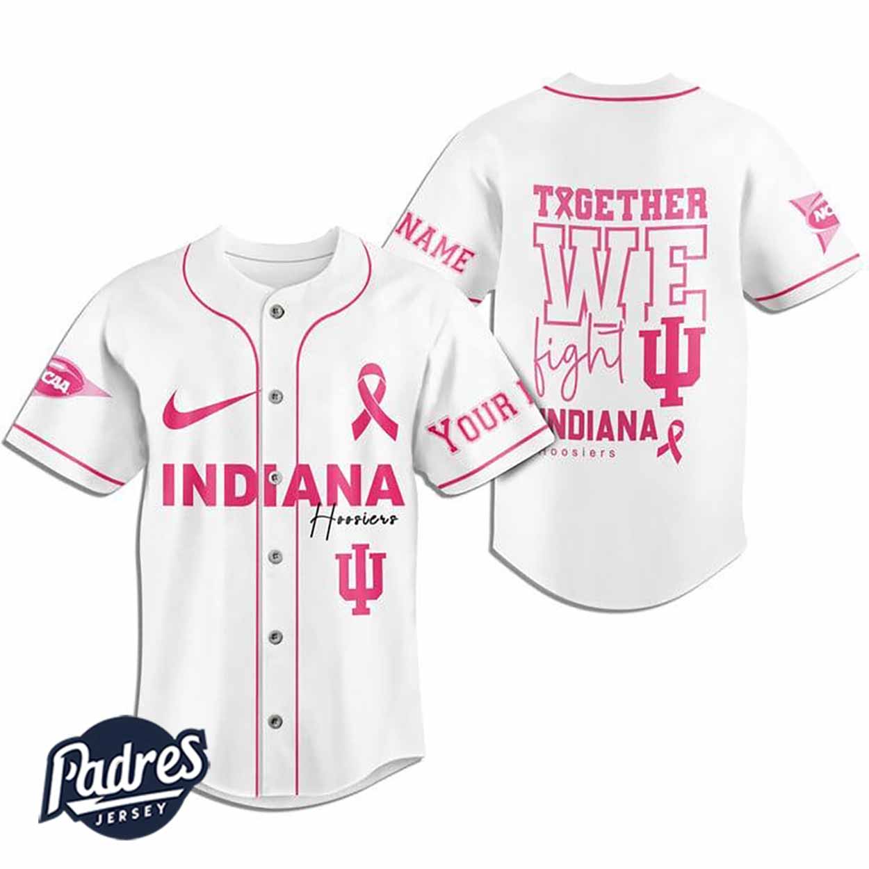Custom NCAA Indiana Hoosiers Breast Cancer Baseball Jersey - Padres Jersey Oasis: Elevate Your Baseball Style Game
