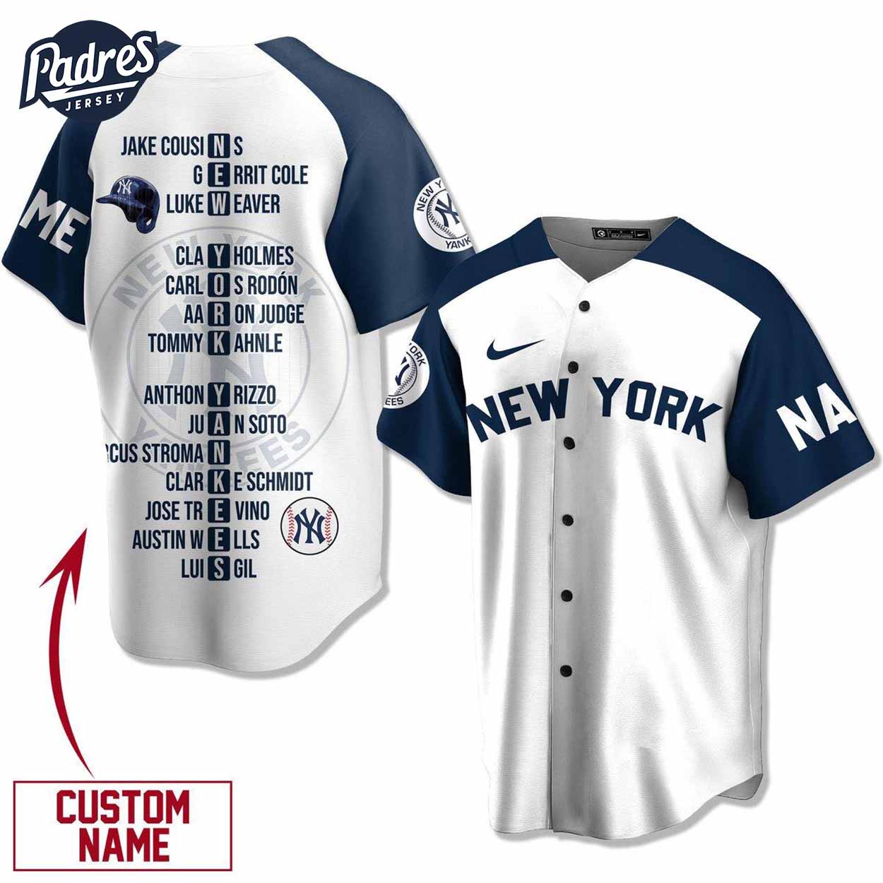 Custom Name New York Yankees 2024 MLB Baseball Jersey - Padres Jersey Oasis: Elevate Your Baseball Style Game