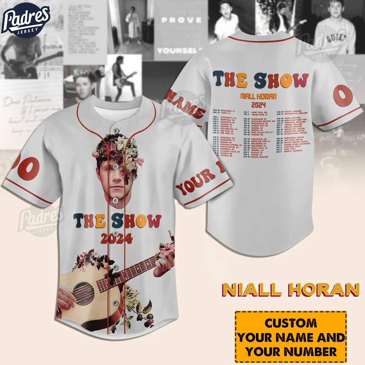 Custom Niall Horan 2024 The Show Baseball Jersey - Padres Jersey Oasis: Elevate Your Baseball Style Game