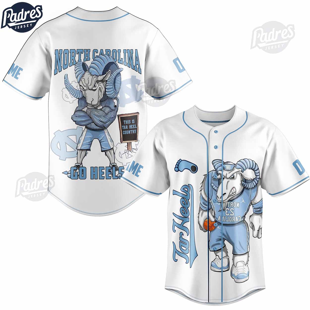 Custom North Carolina Tar Heels Baseball Jersey For Fan - Padres Jersey Oasis: Elevate Your Baseball Style Game