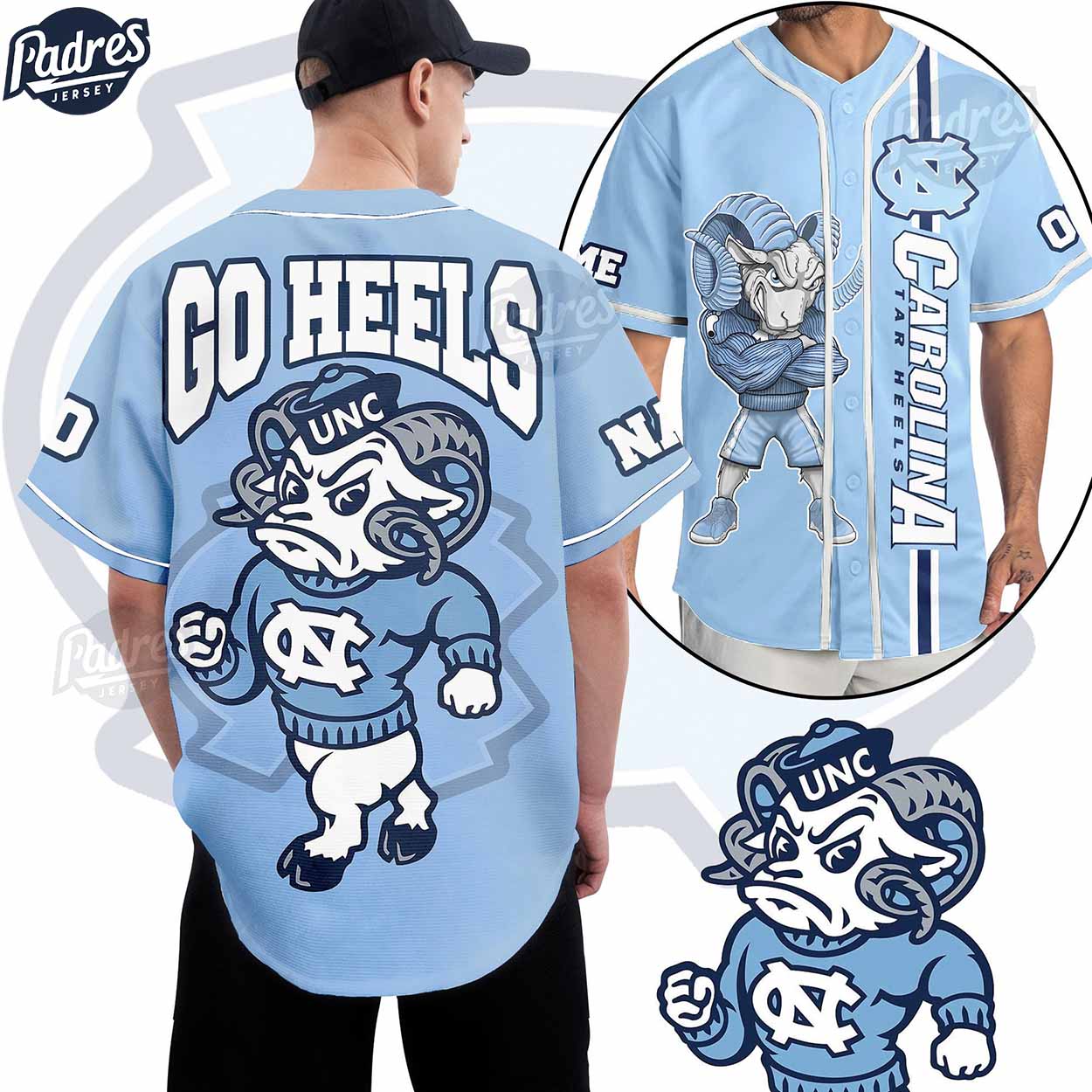 Custom North Carolina Tar Heels Basketball Baseball Jersey - Padres Jersey Oasis: Elevate Your Baseball Style Game