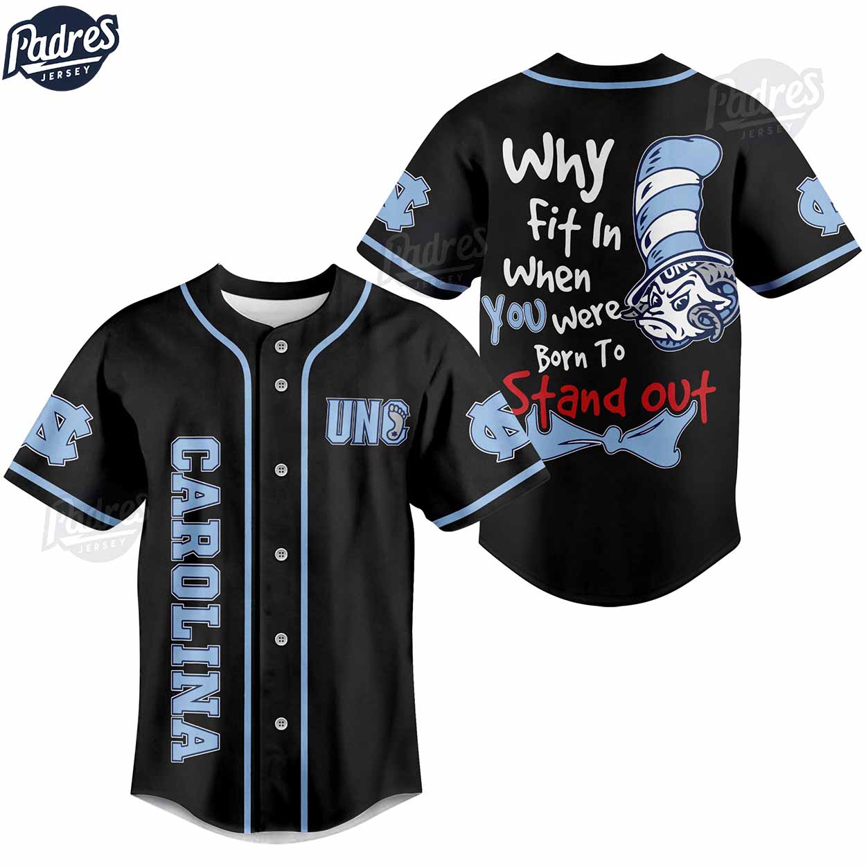 Custom North Carolina Tar Heels NCAA Baseball Jersey - Padres Jersey Oasis: Elevate Your Baseball Style Game