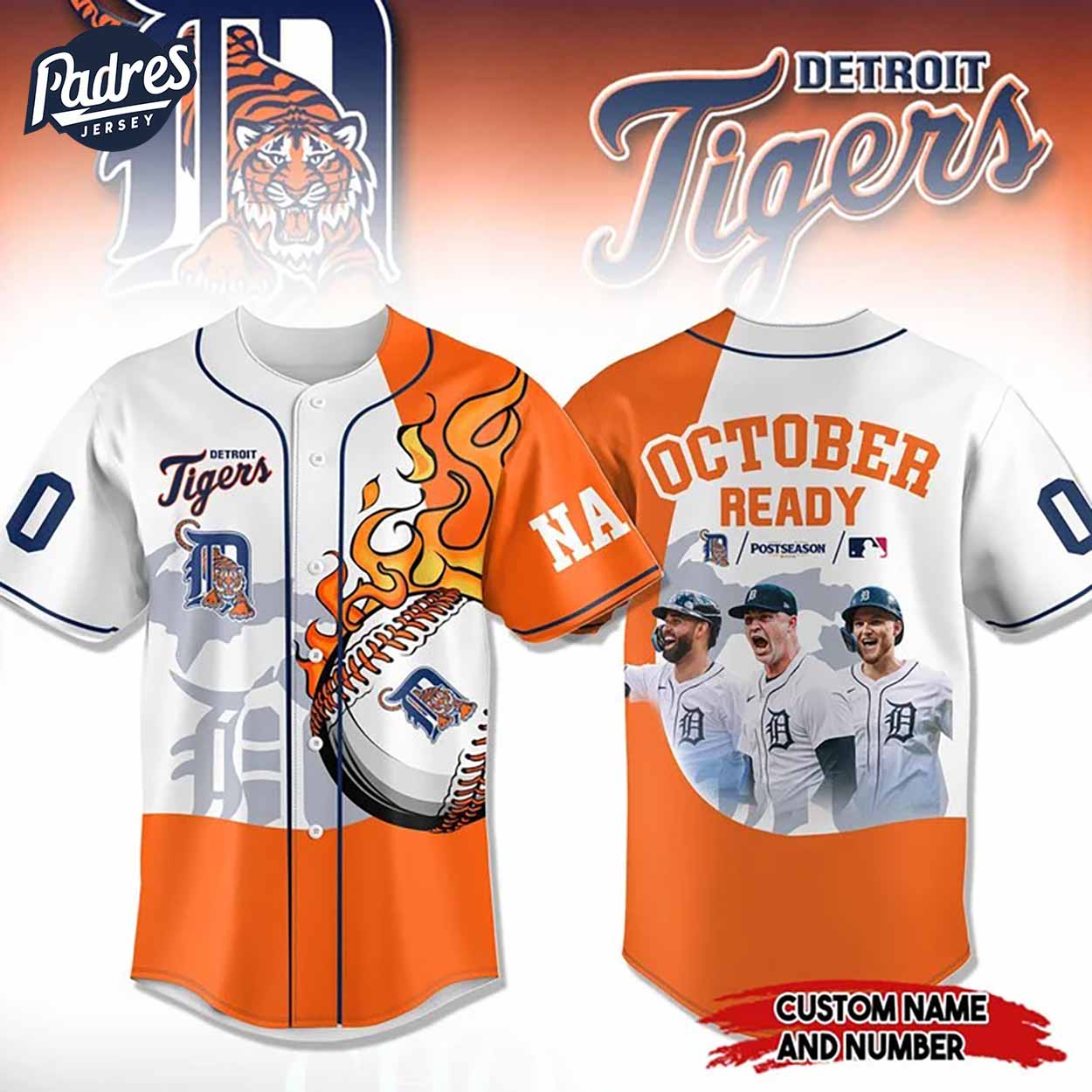Custom October Ready Detroit Tigers Baseball Jersey - Padres Jersey Oasis: Elevate Your Baseball Style Game