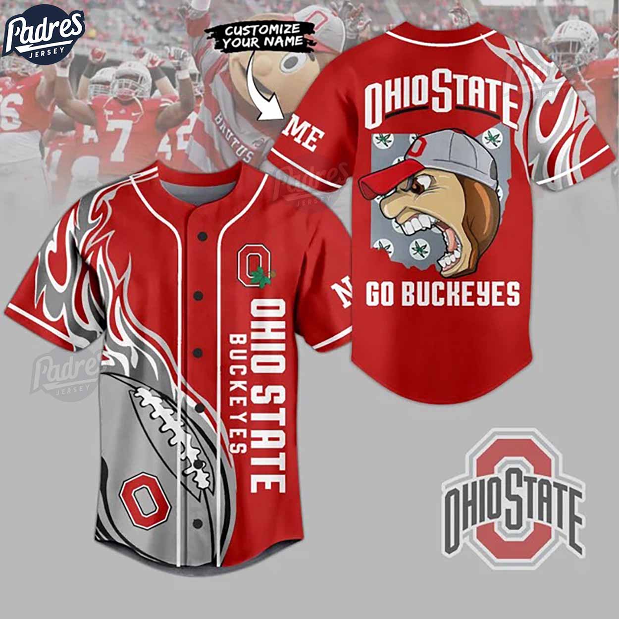 Custom Ohio State Buckeyes Football Baseball Jersey Gifts - Padres Jersey Oasis: Elevate Your Baseball Style Game