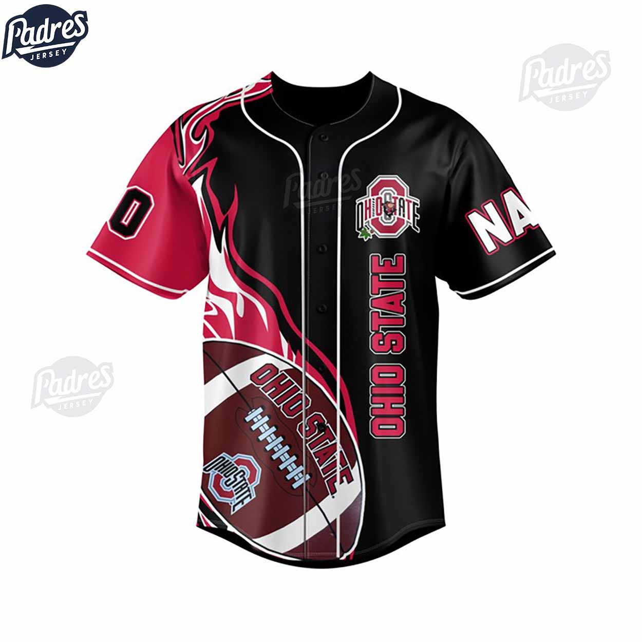 Custom Ohio State Buckeyes Football Black Baseball Jersey - Padres Jersey Oasis: Elevate Your Baseball Style Game