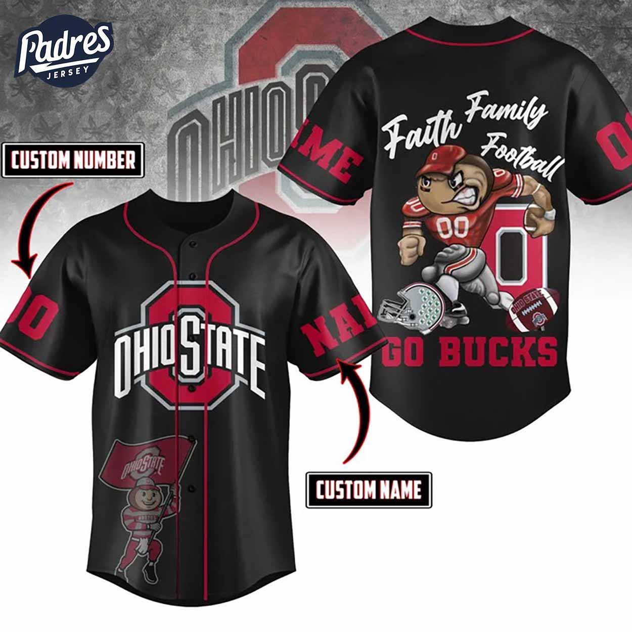 Custom Ohio State Football Baseball Jersey - Padres Jersey Oasis: Elevate Your Baseball Style Game