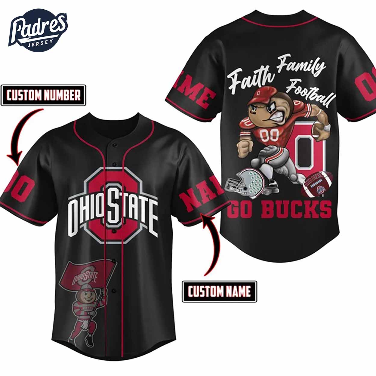 Custom Ohio State Football Baseball Jersey - Padres Jersey Oasis: Elevate Your Baseball Style Game