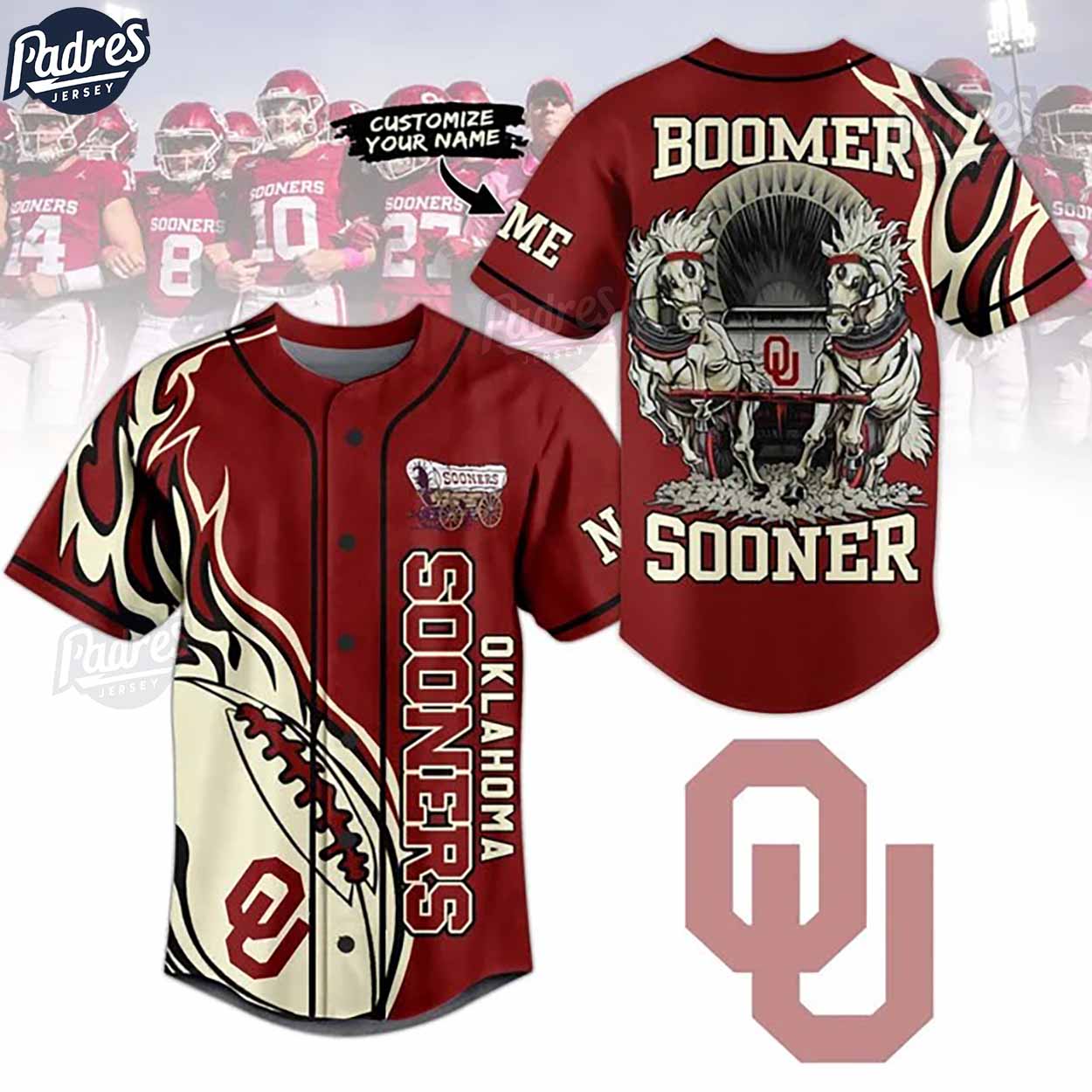 Custom Oklahoma Sooners Football Baseball Jersey - Padres Jersey Oasis: Elevate Your Baseball Style Game