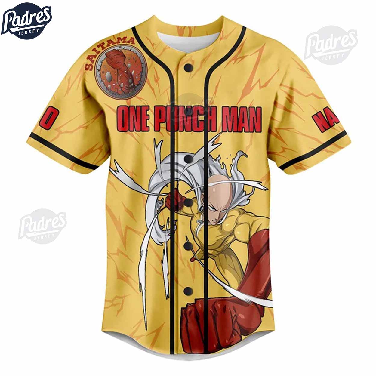 Custom One Punch Man Saitama Baseball Jersey - Padres Jersey Oasis: Elevate Your Baseball Style Game