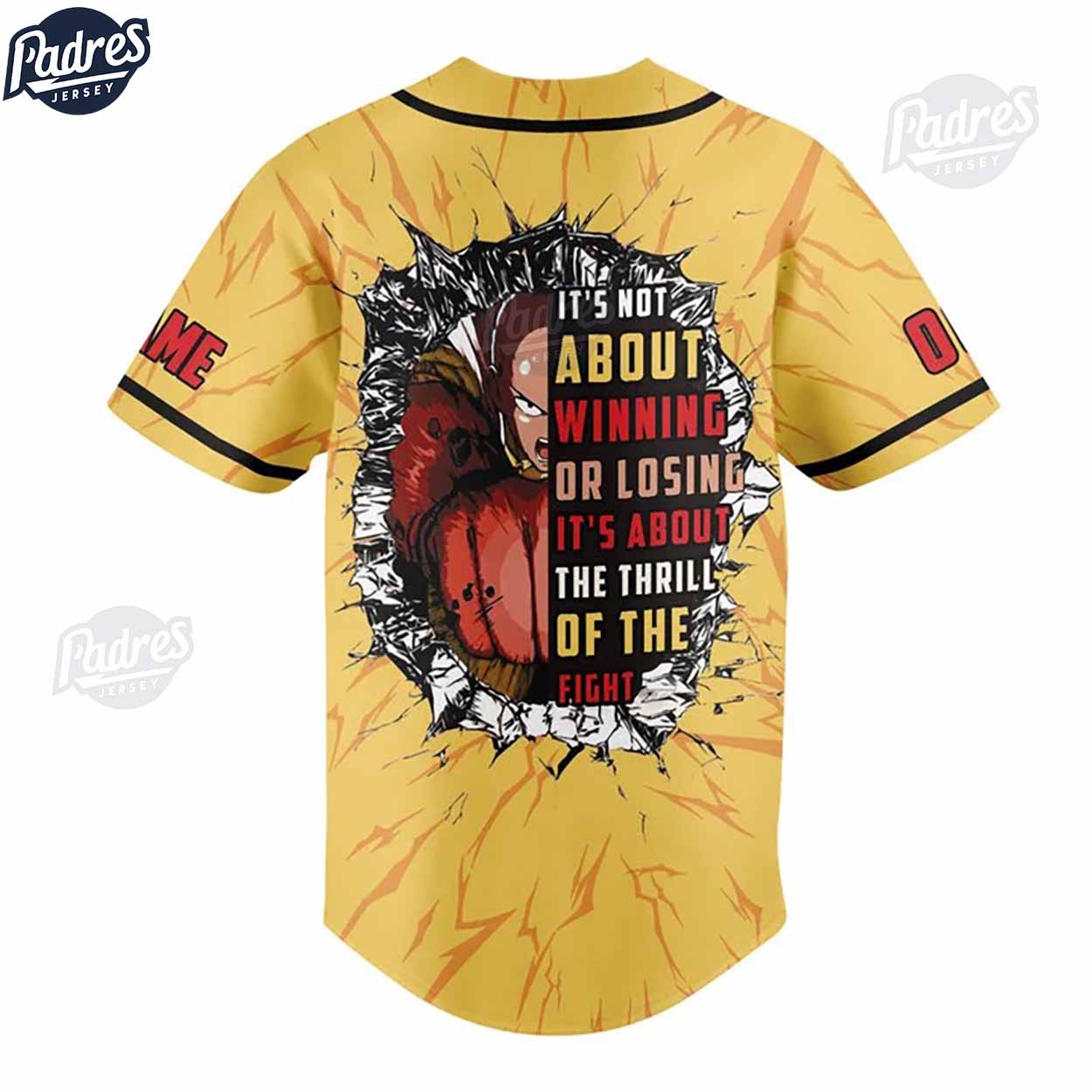 Custom One Punch Man Saitama Baseball Jersey - Padres Jersey Oasis: Elevate Your Baseball Style Game