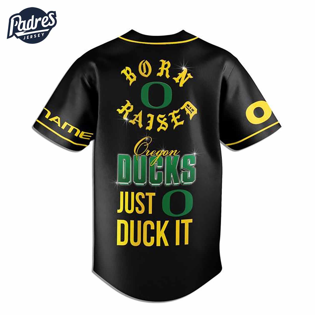 Custom Oregon Ducks Born And Raised Football Baseball Jersey - Padres Jersey Oasis: Elevate Your Baseball Style Game