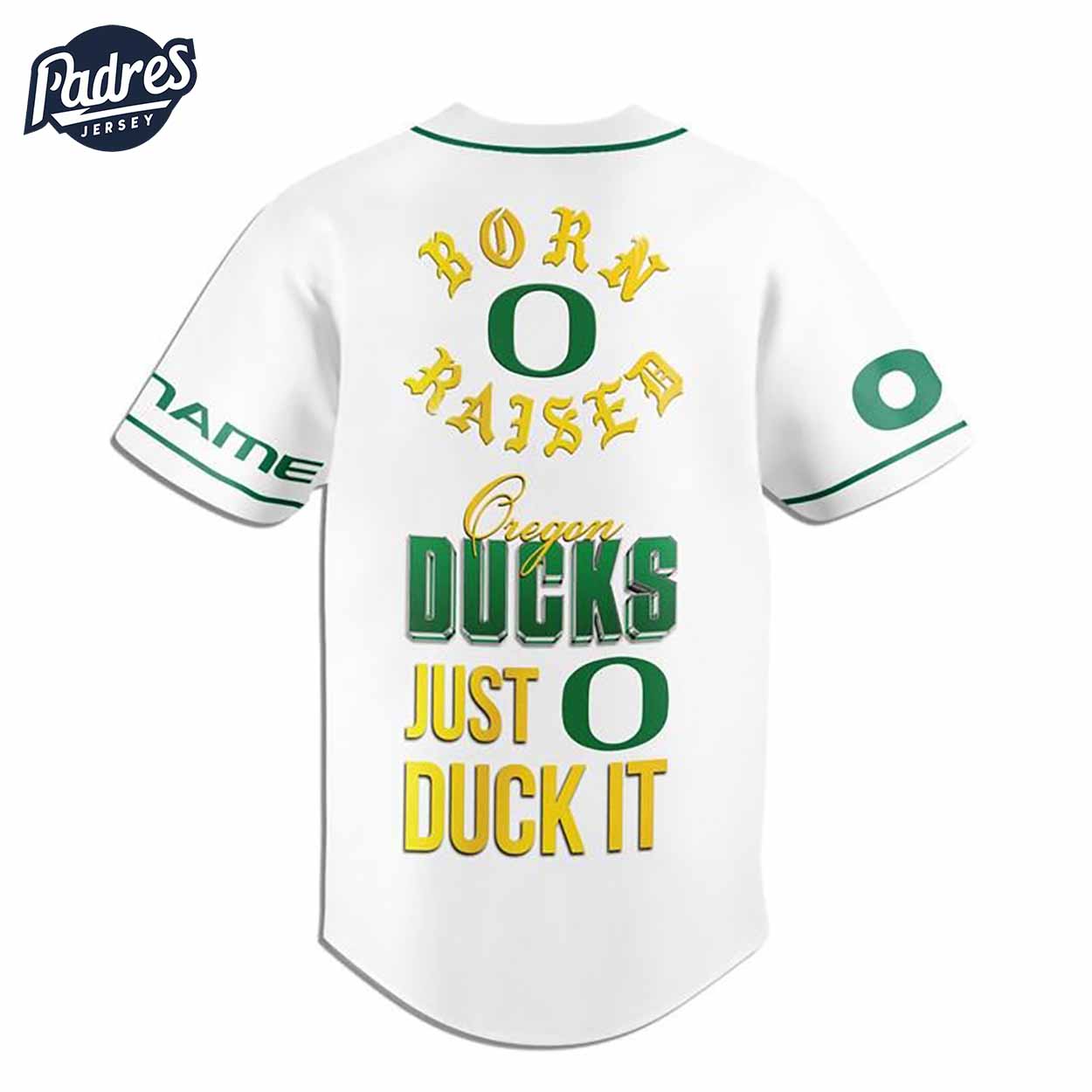 Custom Oregon Ducks Born And Raised Football White Baseball Jersey - Padres Jersey Oasis: Elevate Your Baseball Style Game
