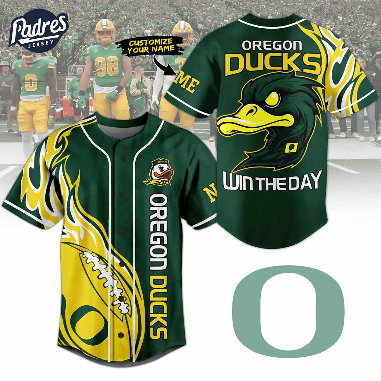 Custom Oregon Ducks Football Baseball Jersey - Padres Jersey Oasis: Elevate Your Baseball Style Game