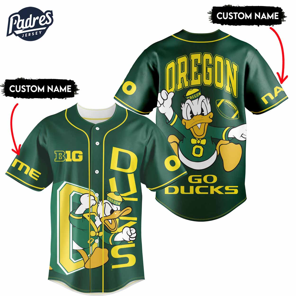 Custom Oregon Ducks Football Baseball Jersey Gifts Family - Padres Jersey Oasis: Elevate Your Baseball Style Game