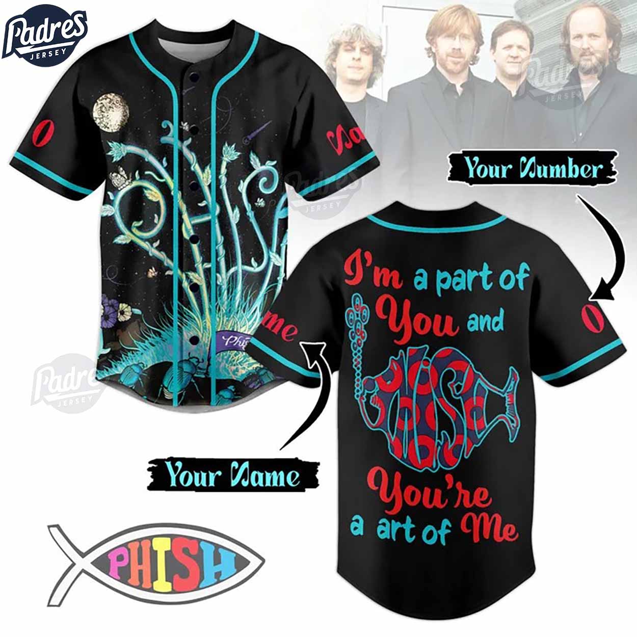 Custom Phish Baseball Jersey Gifts - Padres Jersey Oasis: Elevate Your Baseball Style Game
