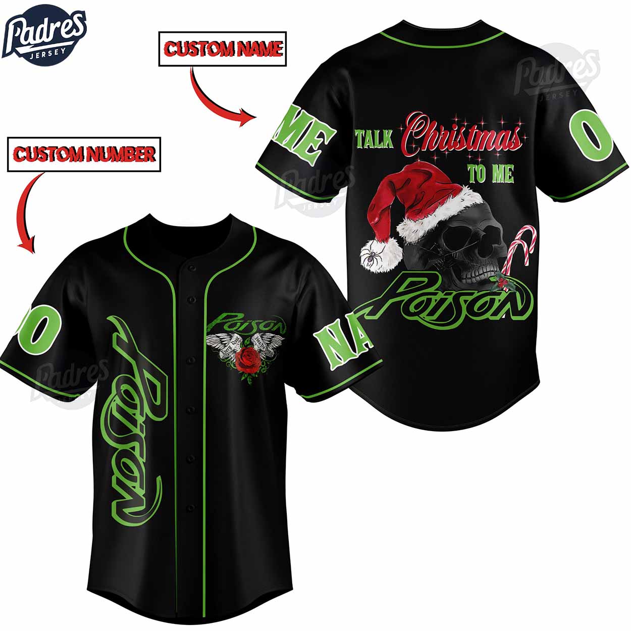 Custom Poison Talk Christmas To Me Baseball Jersey - Padres Jersey Oasis: Elevate Your Baseball Style Game