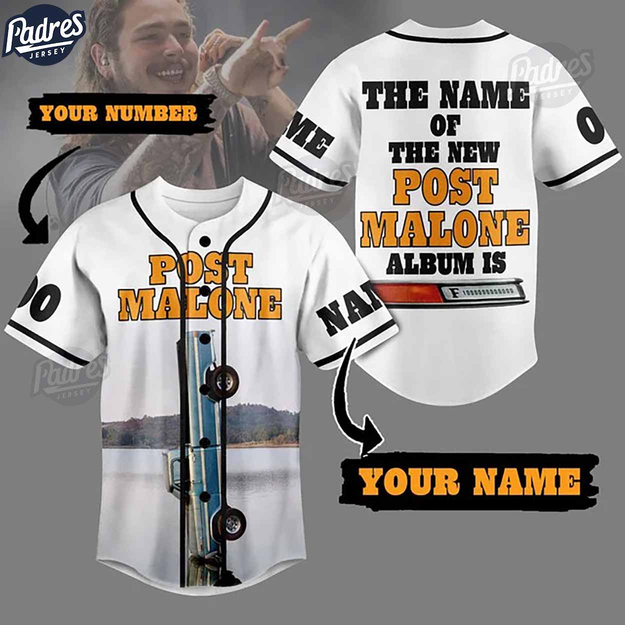 Custom Post Malone F-1 Trillion Baseball Jersey - Padres Jersey Oasis: Elevate Your Baseball Style Game