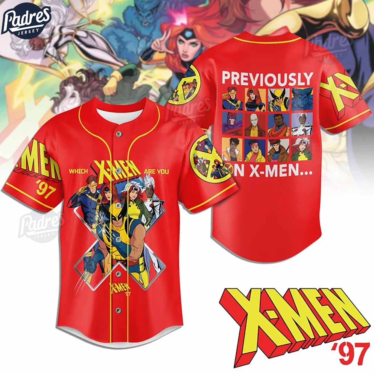 Custom Previously On X-Men 97 Baseball Jersey - Padres Jersey Oasis: Elevate Your Baseball Style Game