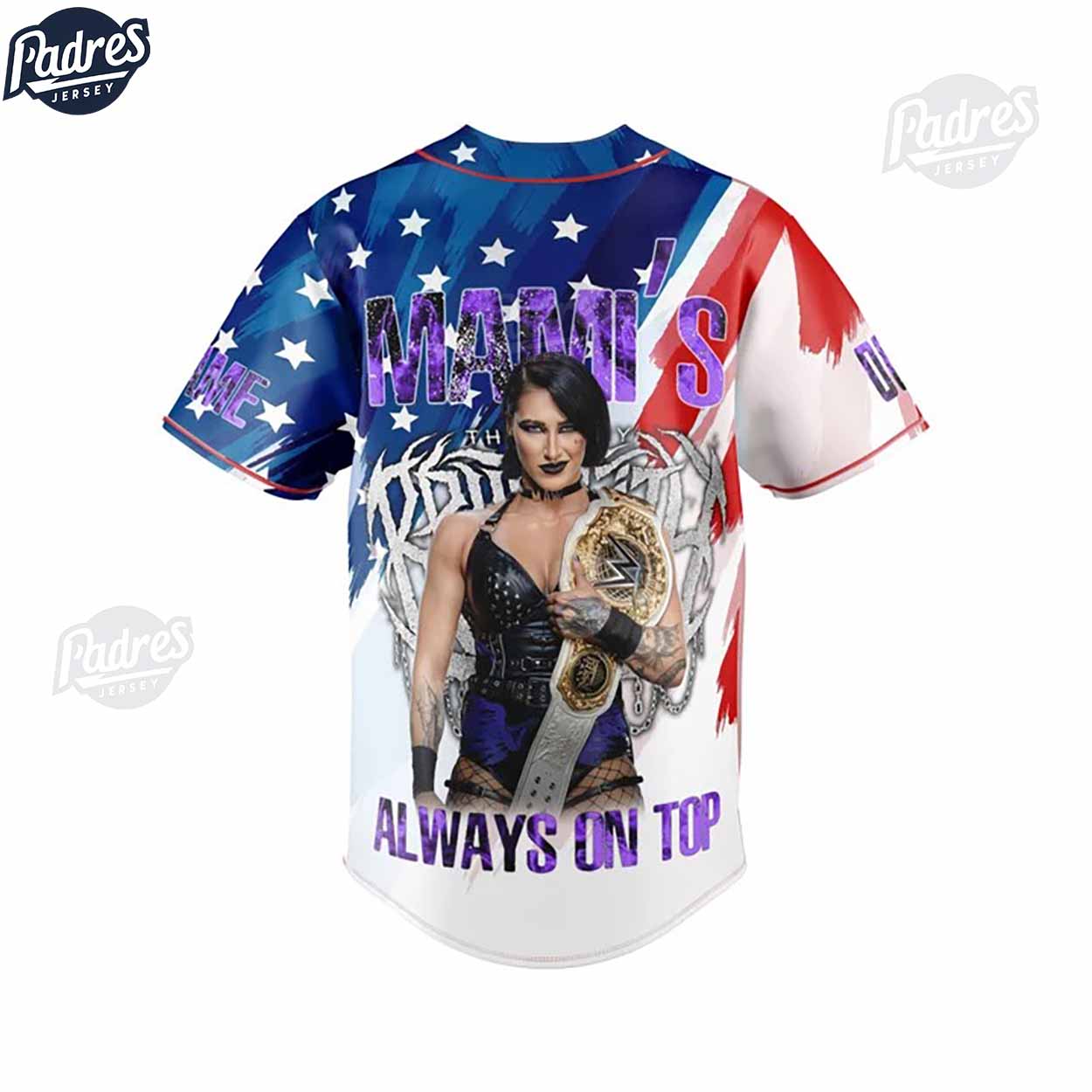 Custom Rhea Ripley Mami's Always On Top WWE Baseball Jersey - Padres Jersey Oasis: Elevate Your Baseball Style Game