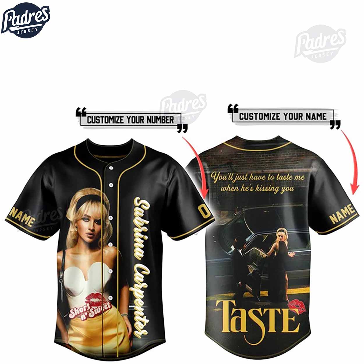 Custom Sabrina Carpenter Taste Baseball Jersey - Padres Jersey Oasis: Elevate Your Baseball Style Game