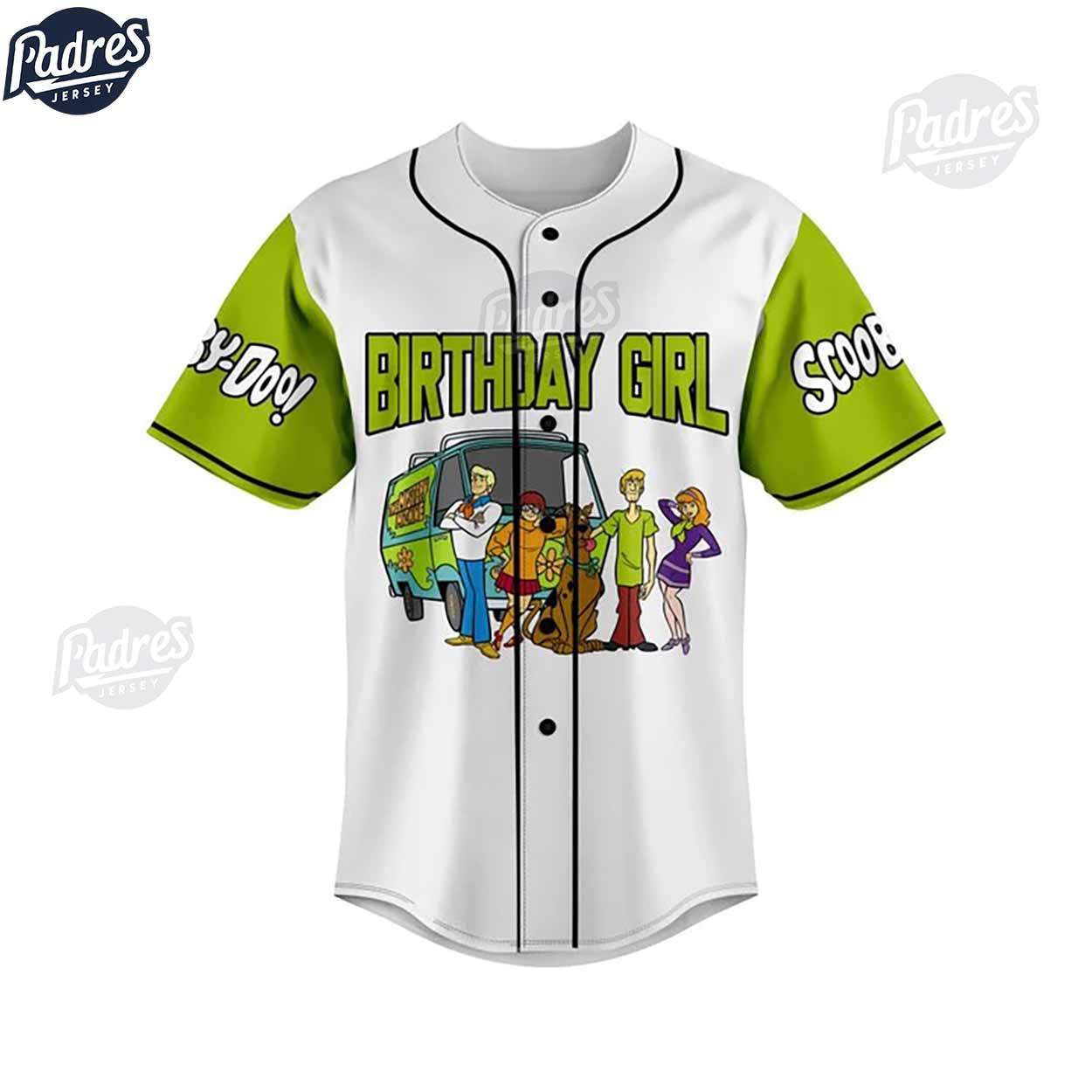 Custom Scooby Boo Happy Birthday Girl Baseball Jersey - Padres Jersey Oasis: Elevate Your Baseball Style Game