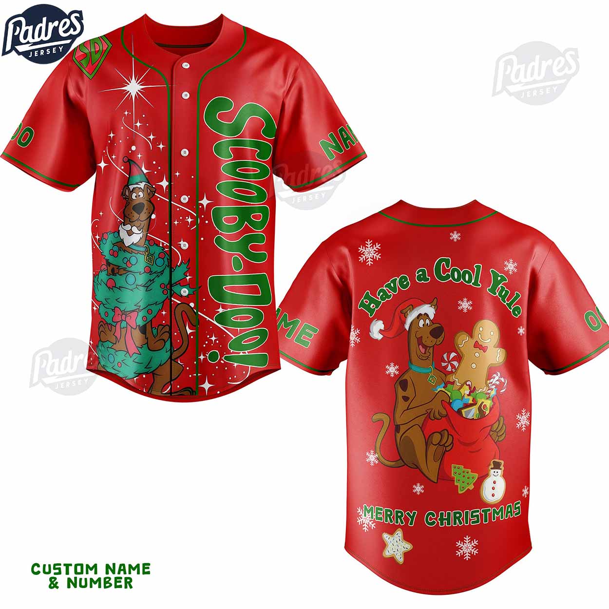Custom Scooby-Doo Have Cool Yule Merry Christmas Baseball Jersey - Padres Jersey Oasis: Elevate Your Baseball Style Game