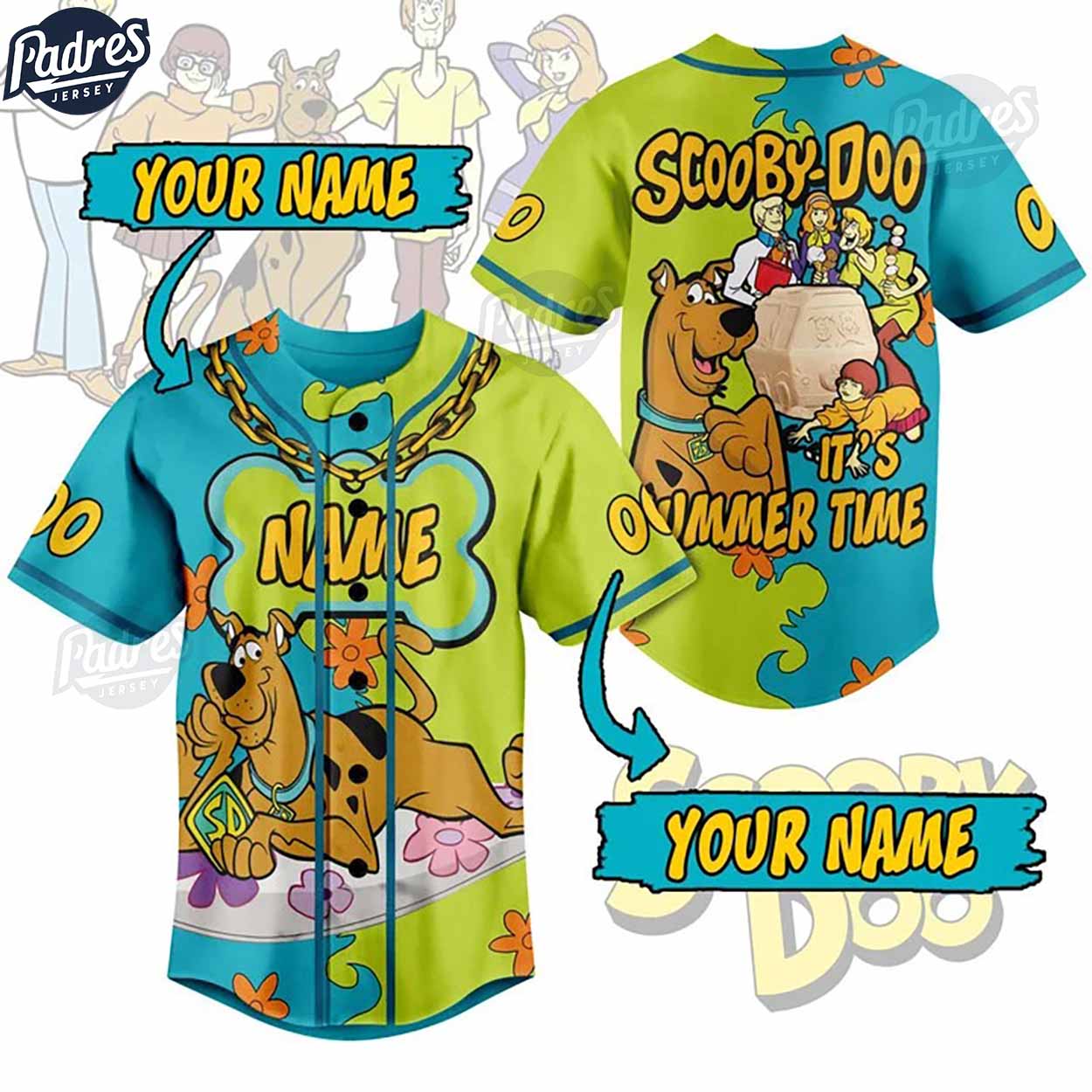 Custom Scooby Doo Summer Beach Baseball Jersey - Padres Jersey Oasis: Elevate Your Baseball Style Game
