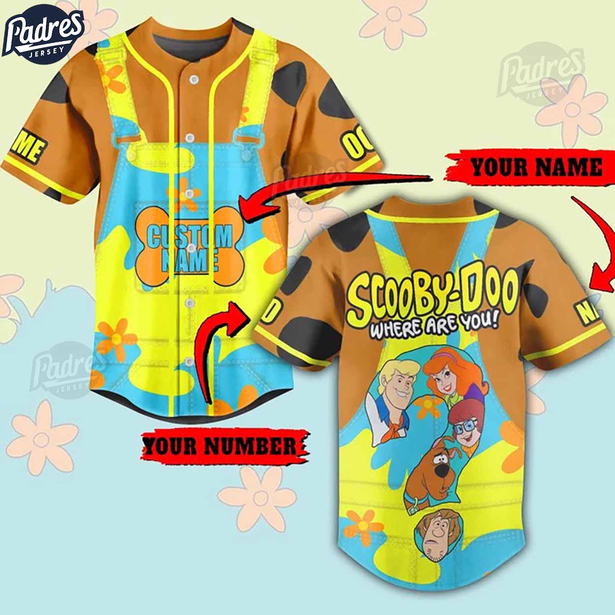 Custom Scooby Doo Where Are You Baseball Jersey - Padres Jersey Oasis: Elevate Your Baseball Style Game