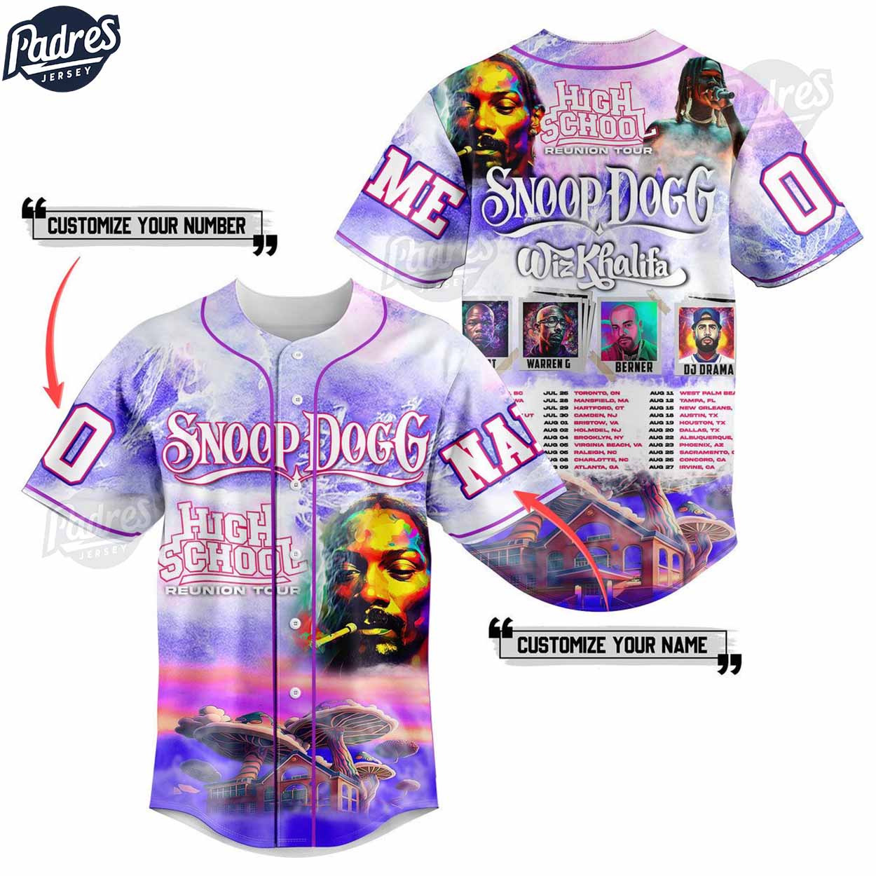 Custom Snoop Dogg High School Baseball Jersey Style - Padres Jersey Oasis: Elevate Your Baseball Style Game