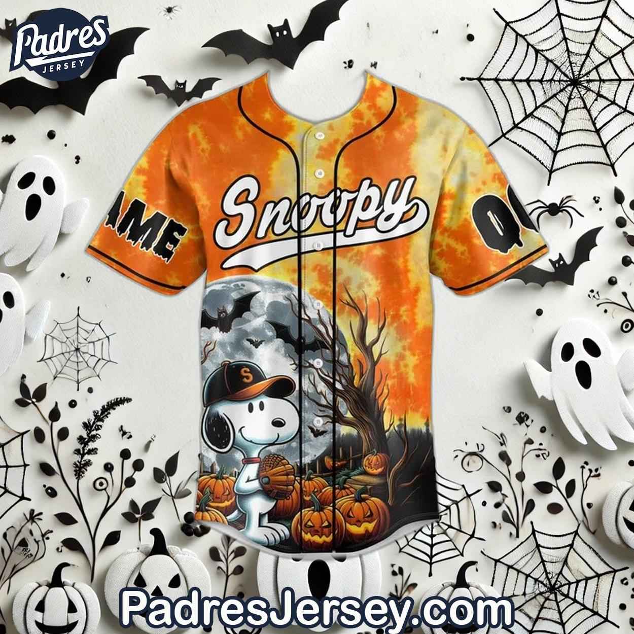 Custom Snoopy Boo Halloween Baseball Jersey - Padres Jersey Oasis: Elevate Your Baseball Style Game