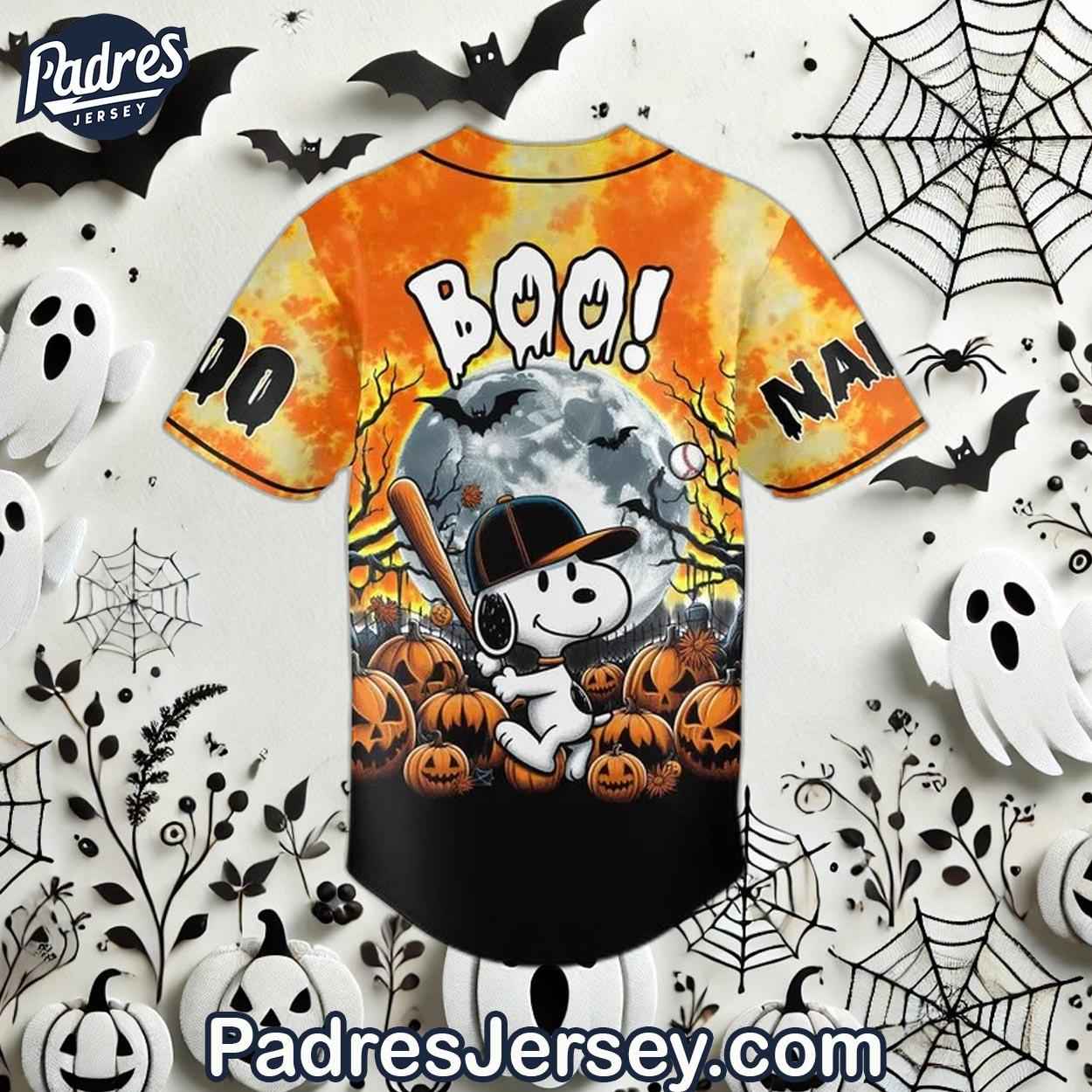 Custom Snoopy Boo Halloween Baseball Jersey - Padres Jersey Oasis: Elevate Your Baseball Style Game