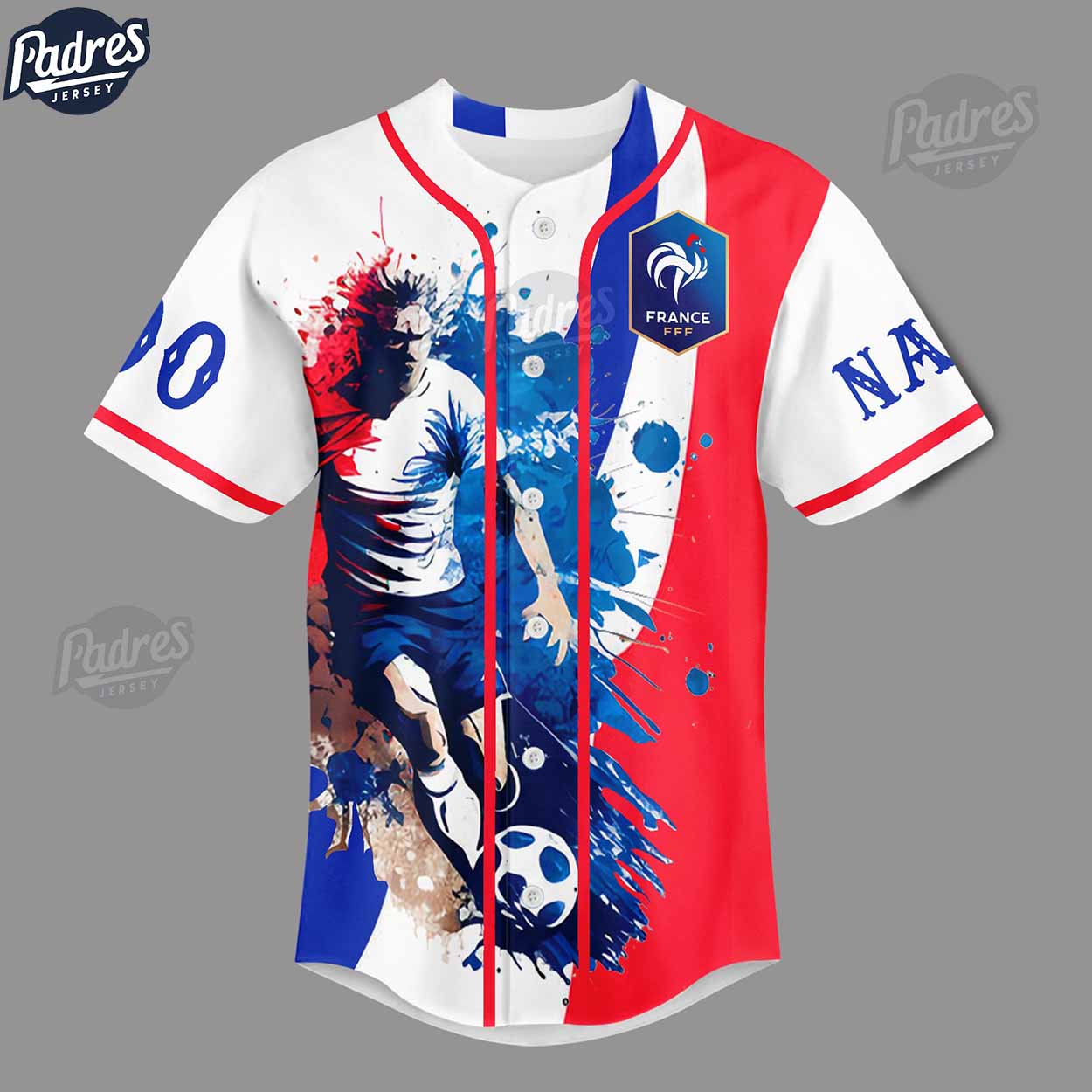 Custom Soccer Euro 2024 France Baseball Jersey - Padres Jersey Oasis: Elevate Your Baseball Style Game