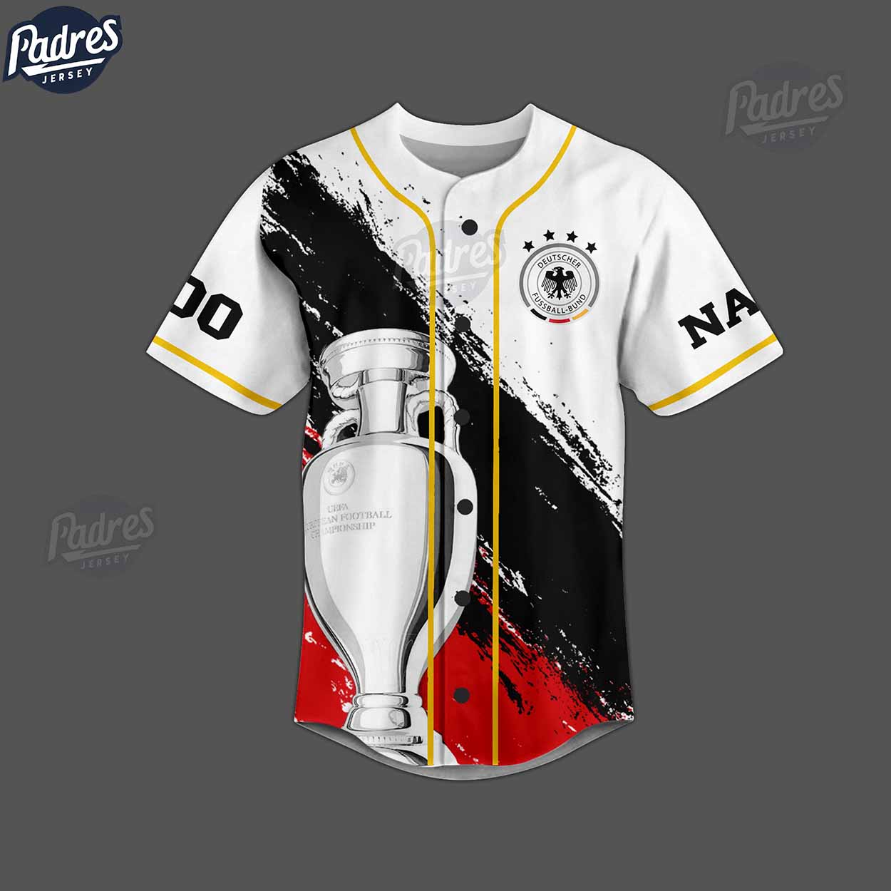 Custom Soccer Euro 2024 Germany Baseball Jersey - Padres Jersey Oasis: Elevate Your Baseball Style Game