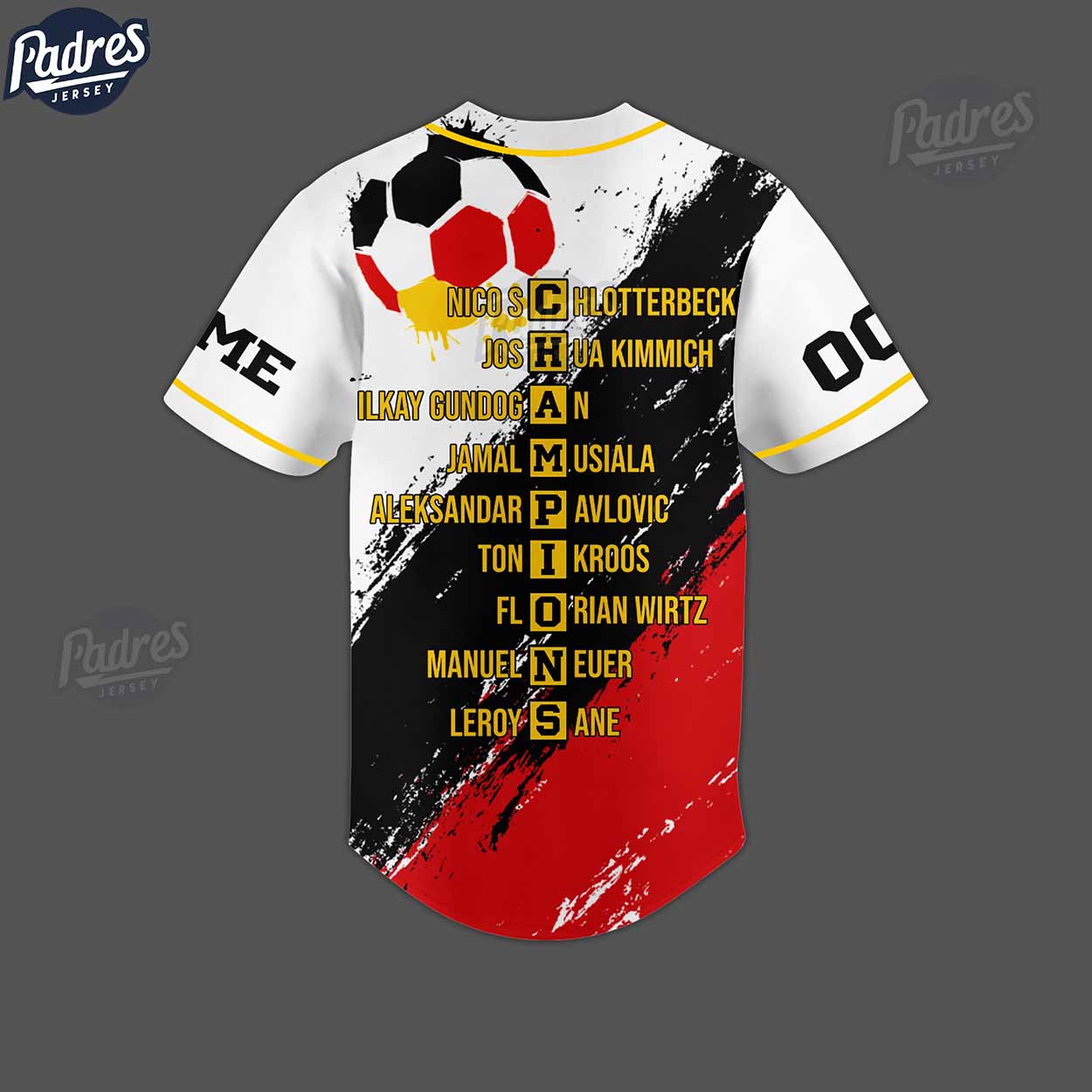 Custom Soccer Euro 2024 Germany Baseball Jersey - Padres Jersey Oasis: Elevate Your Baseball Style Game