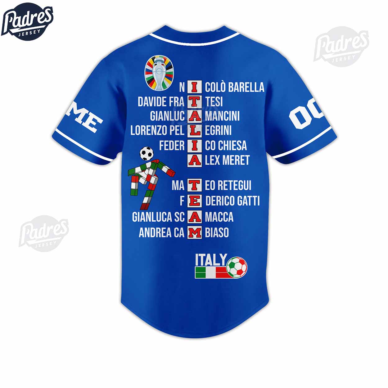 Custom Soccer Euro 2024 Italy Baseball Jersey - Padres Jersey Oasis: Elevate Your Baseball Style Game