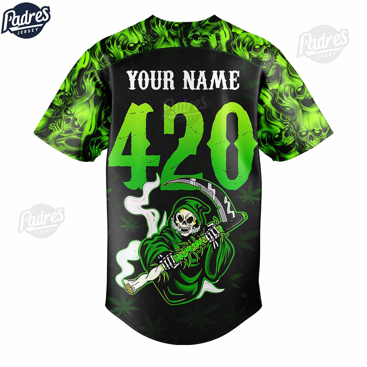 Custom Sons Of Cannabis Skull Baseball Jersey - Padres Jersey Oasis: Elevate Your Baseball Style Game