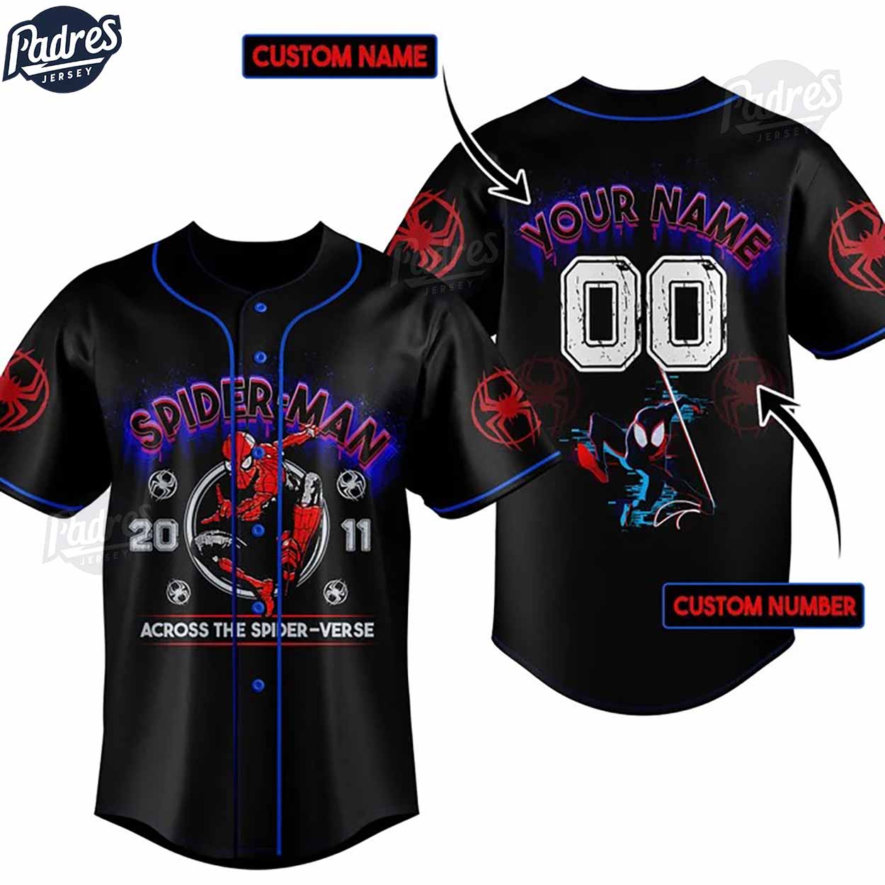 Custom Spider-Man 3D Baseball Jersey - Padres Jersey Oasis: Elevate Your Baseball Style Game
