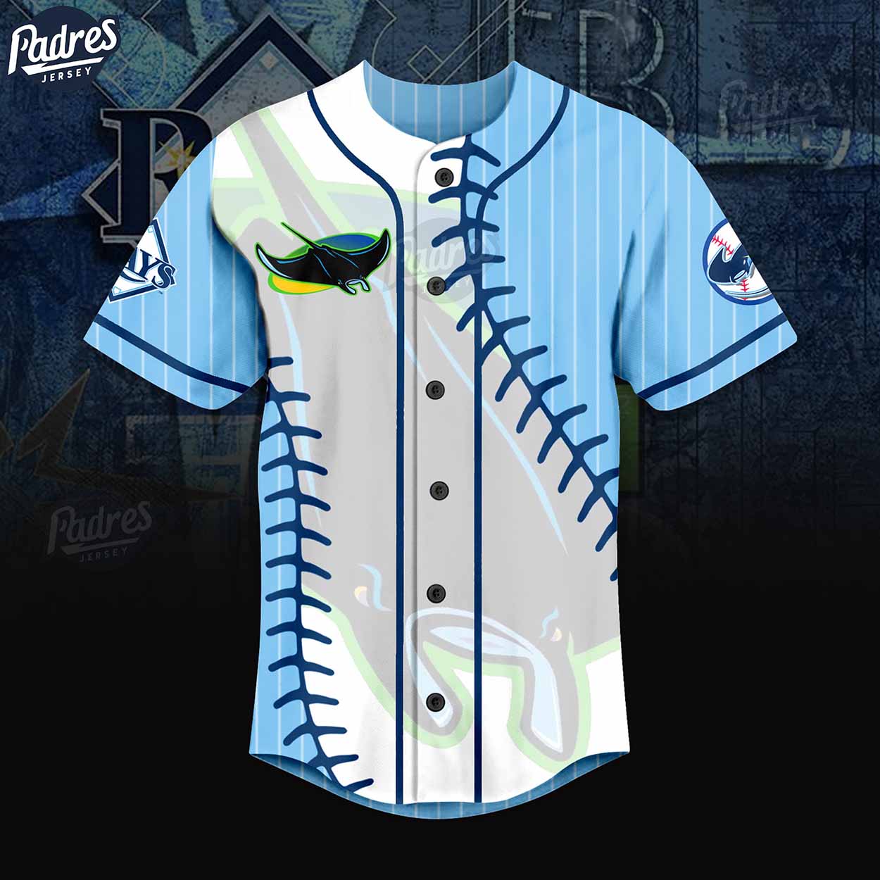 Custom Tampa Bay Rays Blue Baseball Jersey - Padres Jersey Oasis: Elevate Your Baseball Style Game