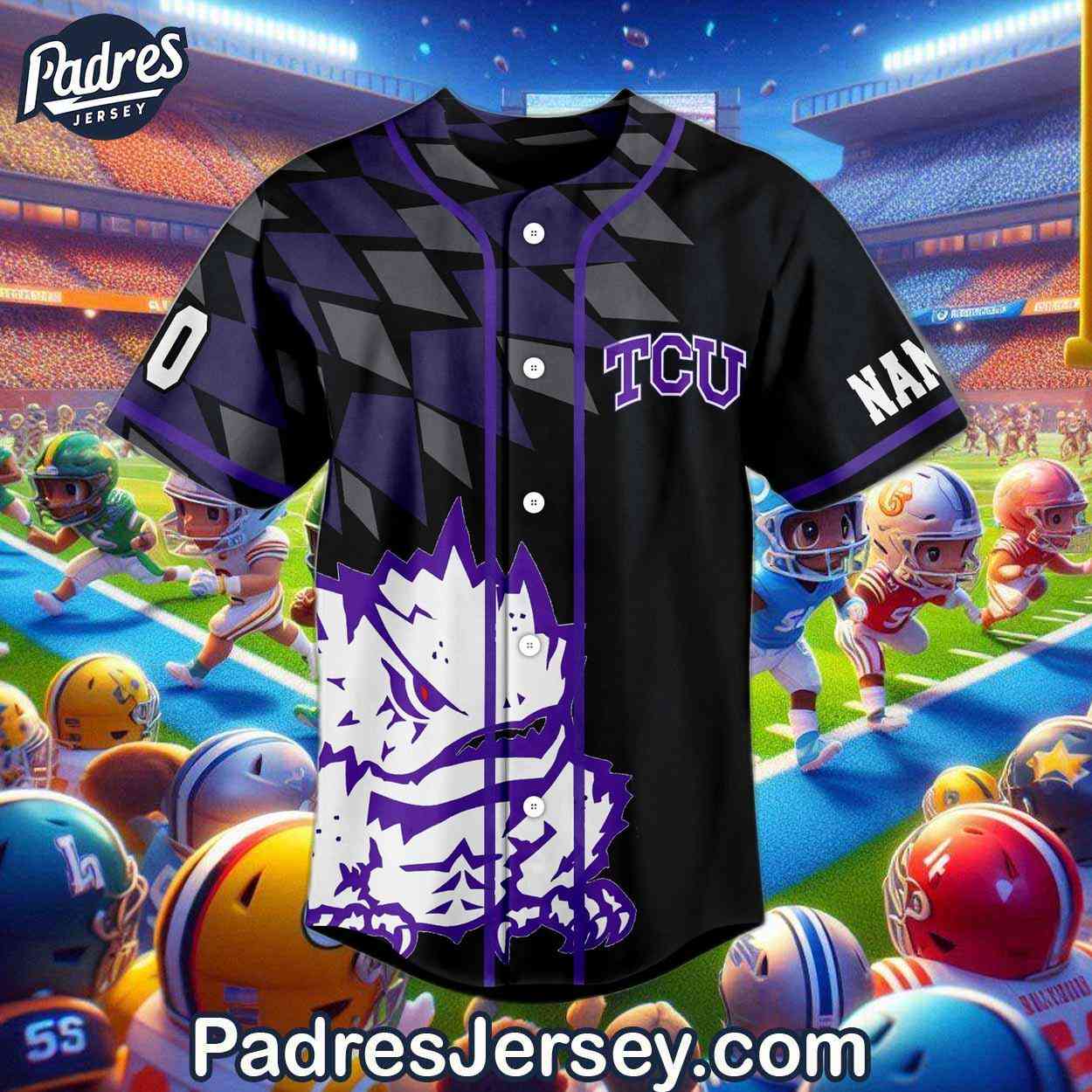 Custom Tcu Horned Frogs Football Baseball Jersey - Padres Jersey Oasis: Elevate Your Baseball Style Game